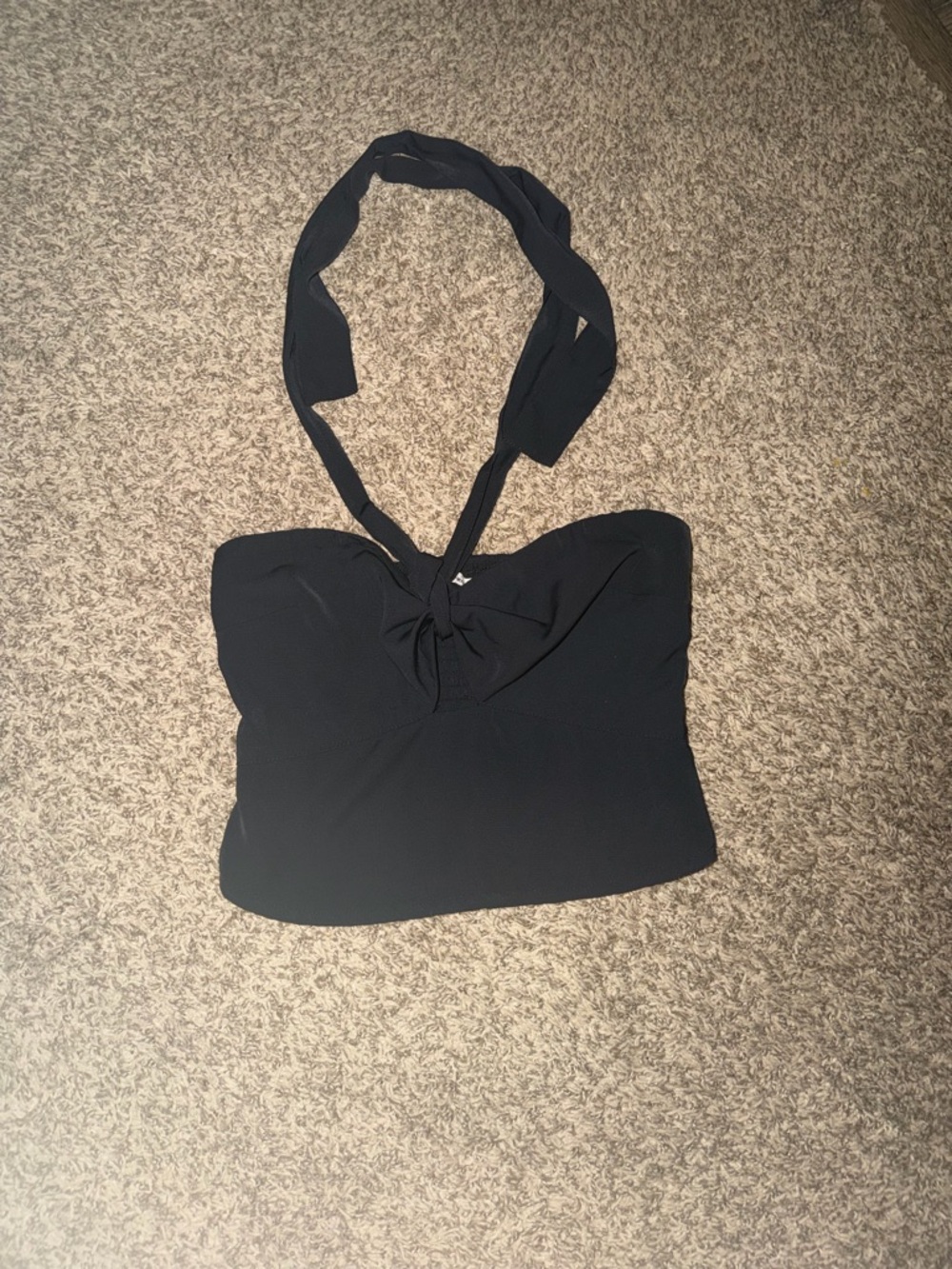 Abercrombie & Fitch Black Halter Tie Crop Tank